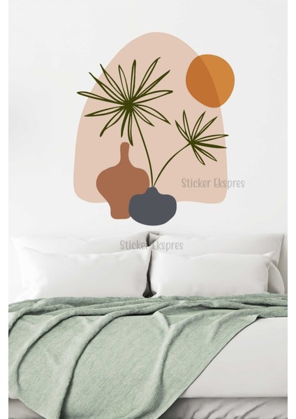 Renkli yaprak desenli bohem duvar stickerı, evine doğal şıklık kat! fiyatları