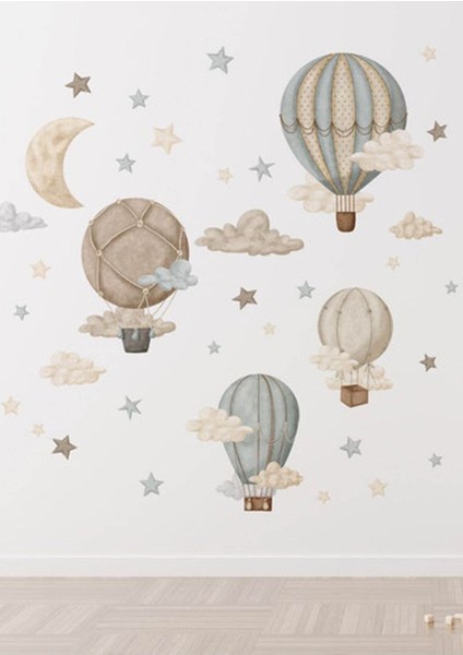 Renkli Balonlar Çocuk Odası Duvar Stickerı, Eğlenceli ve Canlı Dekorasyon Öğesi modelleri