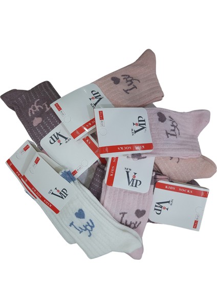 Vip Serisi 12 Çift Pamuklu Mevsimlik Desenli Kız Çocuk Soket Çorap modelleri