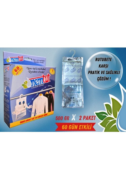 Nem Tutucu Giderici Rutubet Emici Kötü Koku Giderici Küf ve Korozyon Önleyici 2 Kutu 4 Paket 2 kg