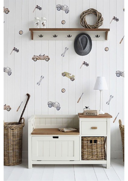 Çocuk Odası Renkli Retro Araba Duvar Stickerı, Eğlenceli ve Şık Dekorasyon için ideal