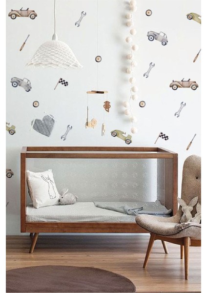 Çocuk Odası Renkli Retro Araba Duvar Stickerı, Eğlenceli ve Şık Dekorasyon için ideal fiyatları