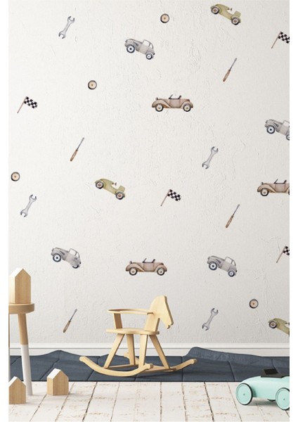 Çocuk Odası Renkli Retro Araba Duvar Stickerı, Eğlenceli ve Şık Dekorasyon için ideal modelleri