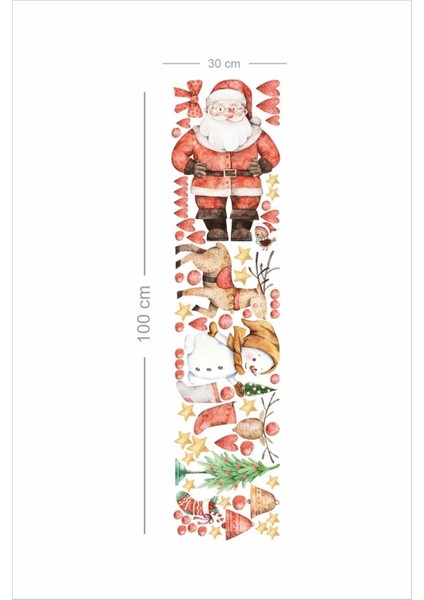 Noel Baba ve Kardan Adam Set Cam Duvar Sticker fiyatları