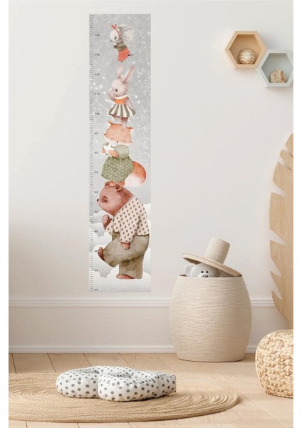 Renkli Çocuk Odası Boy Ölçer Duvar Stickerı, Hayal Alemi Temasıyla Eğlenceli Dekor fiyatları