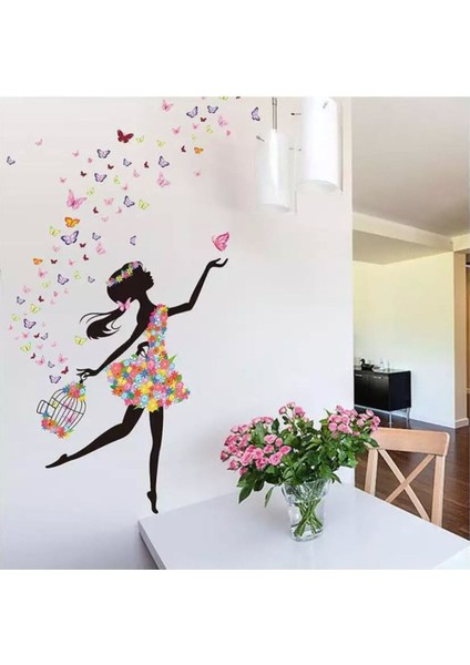 Renkli kuş ve kelebek temalı çocuk odası duvar sticker seti, 5+ parça fiyatları