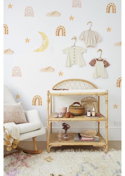 Renkli Sihirli Gökyüzü Çocuk Odası Duvar Stickerı, neşeli ve canlı dekorasyon için ideal fiyatları