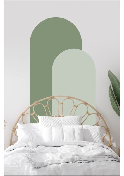 Yeşil Bohem Bloklar 2'li Duvar Sticker, doğal ve şık dekor seçeneği