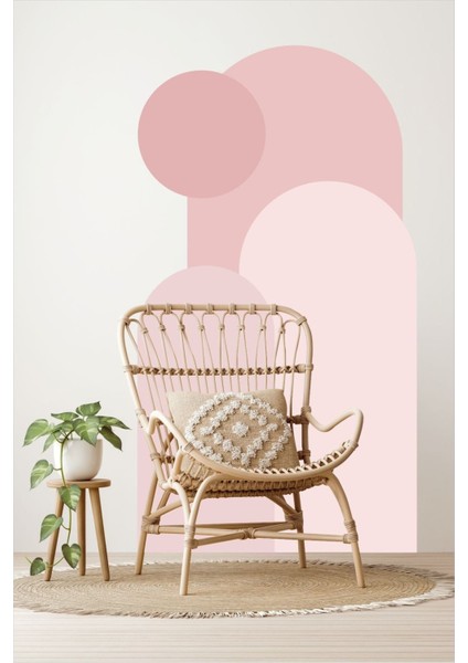 Pembe Bohem Oval 3'lü Duvar Sticker, şık ve dekoratif ev aksesuarı