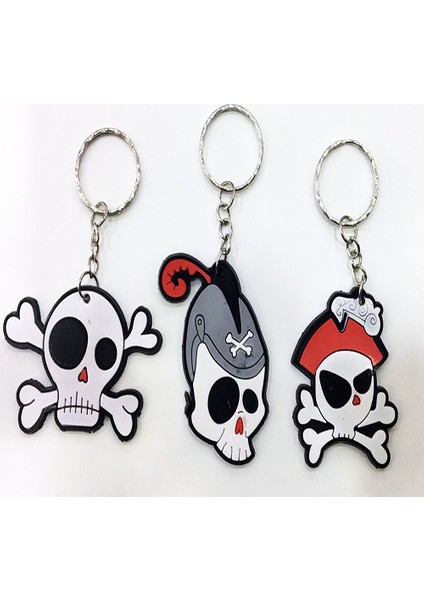 Dekoratif Silikon Malzemeden Imal Kuru Kafa Korsan Anahtarlık