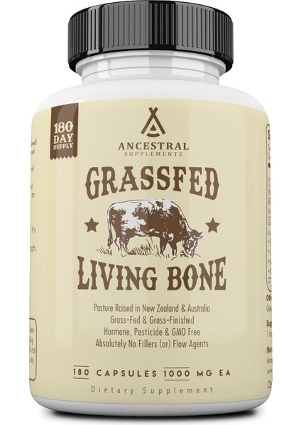 Grassfed Living Bone 180 Capsules Calcium Support