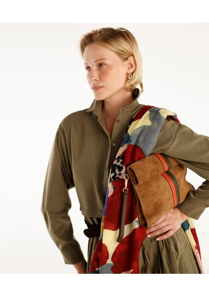 Uzun Kollu Pliseli Midi Boy Gömlek Elbise indirimleri