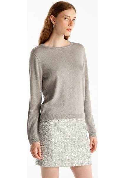 Payetli Düz Kalıp Kısa Etek