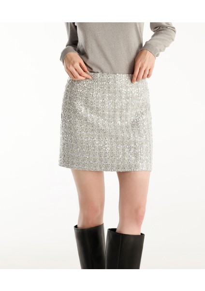 Payetli Düz Kalıp Kısa Etek fiyatları