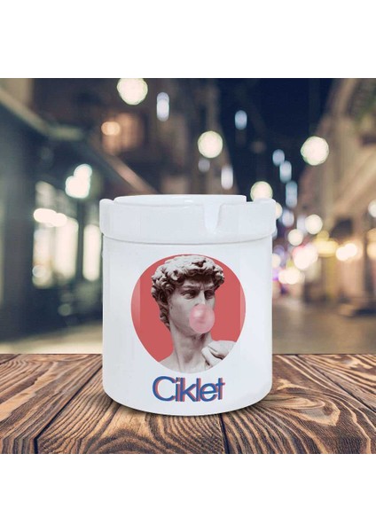 Ciklet Küllük Davut Heykeli Baskılı Kül Tablası K-135