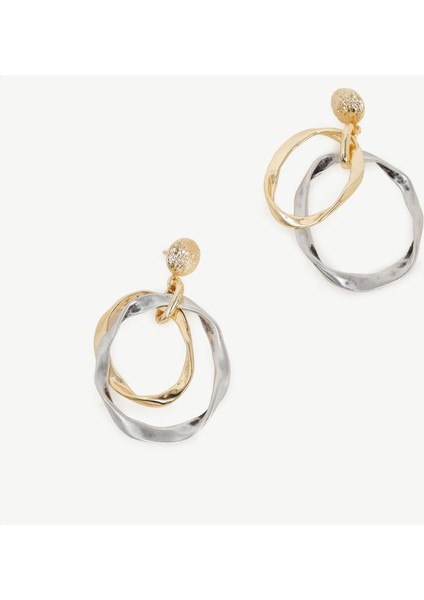 İki Sıralı Ve Doku Detaylı Halka Küpe fiyatları