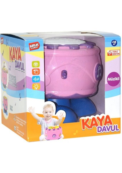 URT009-02 Pilli Işıklı Kaya Davul Pembe / +18 Ay