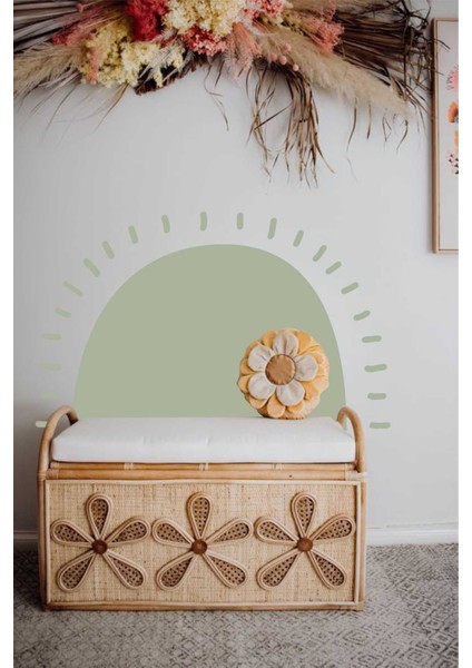 Renkli bohem güneş temalı duvar sticker, doğallık ve şıklık katan yeşil renkli 1 parça fiyatları