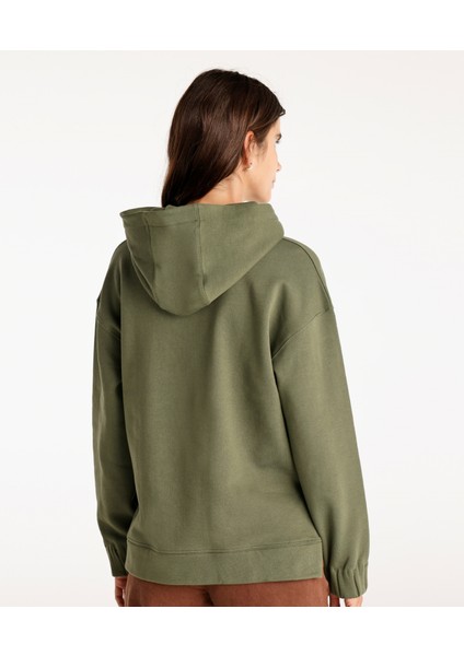 Yırtmaç ve Kol Ucu Lastik Detaylı Kapşonlu Sweatshirt modelleri