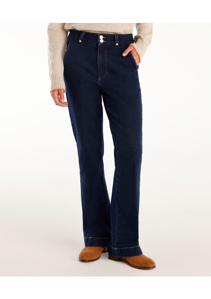 Yüksek Bel Bootcut Denim Pantolon fiyatları