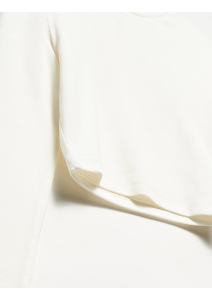 31236 Uzun Kollu Crop Top-Ekru modelleri