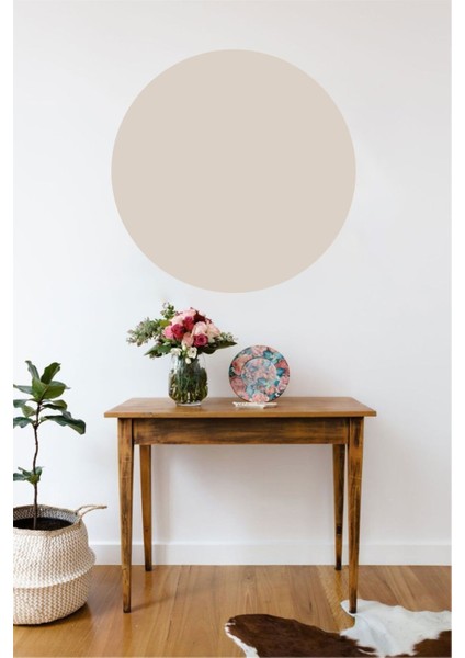 Kum Beji Bohem Daire Duvar Sticker, şık ve sade tasarım, 1 parça