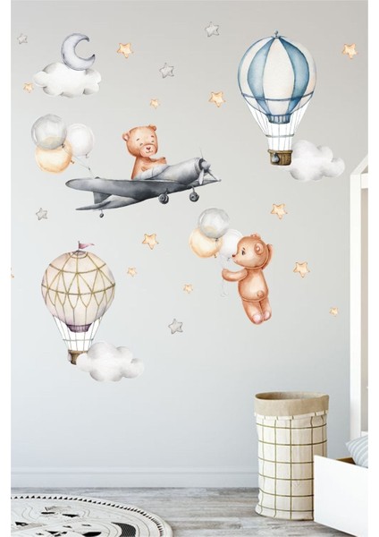 Sevimli Ayıcıklar Çocuk Odası Duvar Stickerleri, Renkli ve Eğlenceli Dekorasyon fiyatları