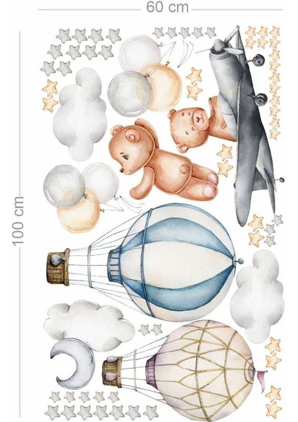 Sevimli Ayıcıklar Çocuk Odası Duvar Stickerleri, Renkli ve Eğlenceli Dekorasyon modelleri