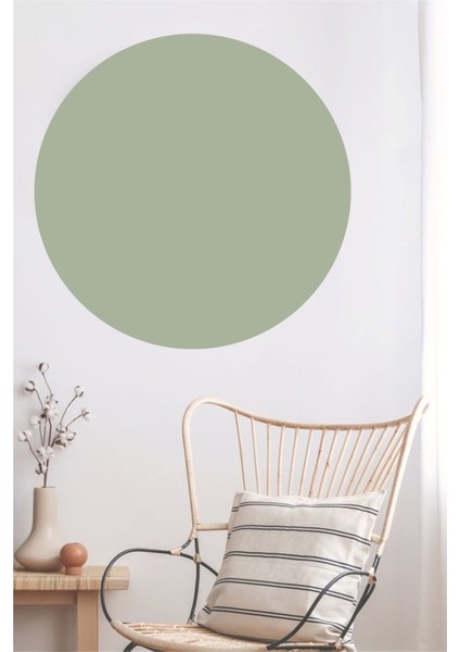 Bohem Daire Duvar Sticker, Kuşkonmaz Yeşili, Zarif ve Şık Dekorasyon Parçası