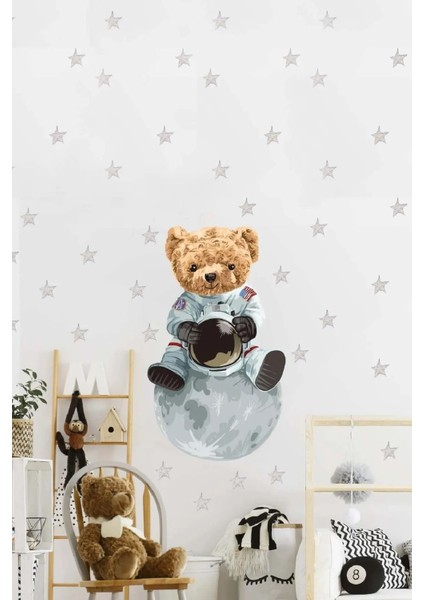 Rüya gibi çocuk odası duvar sticker seti, 100 parça, renkli ve sevimli figürler