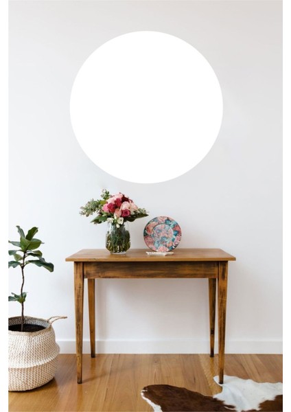 Beyaz Bohem Daire Duvar Sticker, şık ve modern dekoratif süs, tek parça, düz desen