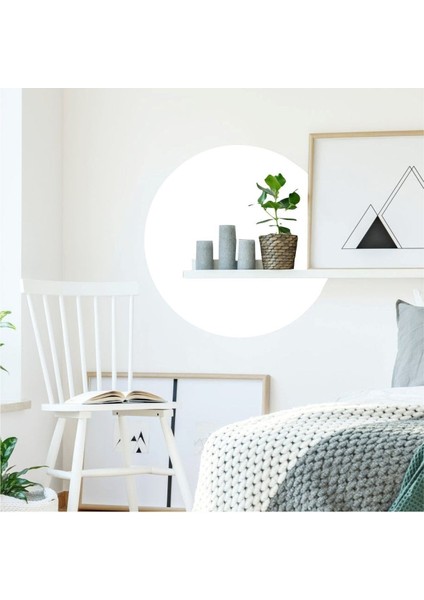 Beyaz Bohem Daire Duvar Sticker, şık ve modern dekoratif süs, tek parça, düz desen modelleri