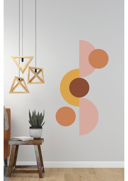 Pastel renkli geometrik duvar sticker, şık ve modern bohem tarz dekorasyon için ideal fiyatları