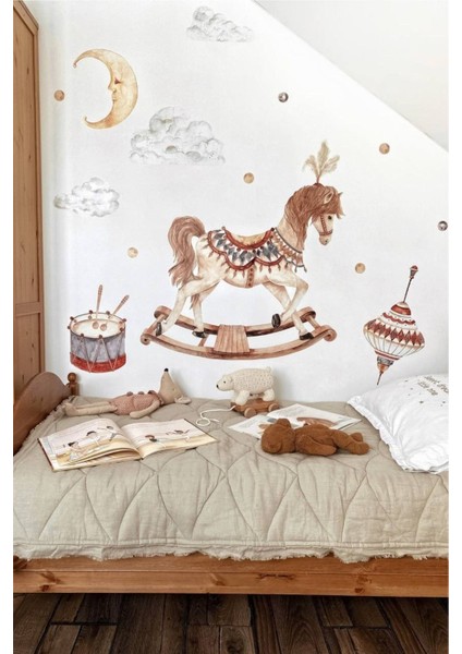 Renkli atlı karınca duvar sticker seti, çocuk odası için eğlenceli ve şık dekor seçeneği fiyatları