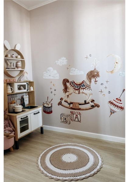 Renkli atlı karınca duvar sticker seti, çocuk odası için eğlenceli ve şık dekor seçeneği modelleri