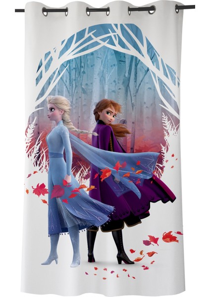 Lisanslı Disney Frozen Saten Tekli Hazır Fon Perde