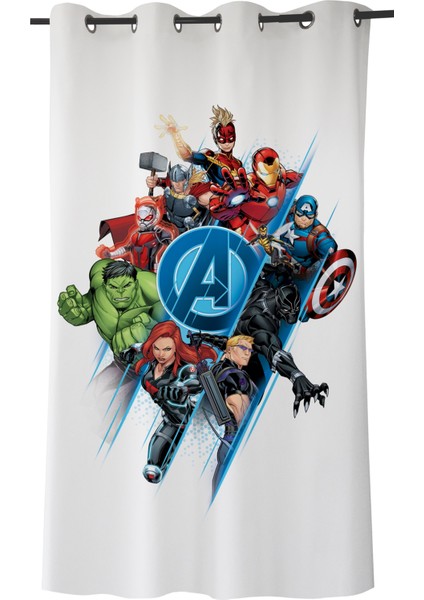 Lisanslı Avengers Saten Tekli Hazır Fon Perde
