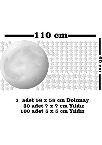 Gökyüzü Temalı Renkli Sticker Seti, Dolunay ve Yıldızlar, Eğlenceli Tasarım, Parça Sayısı 1 fiyatları