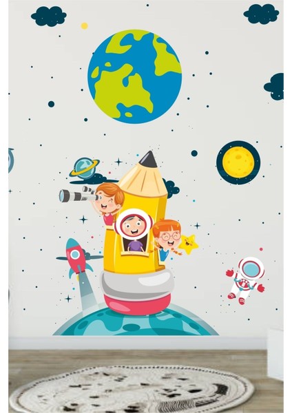 Çocuk ve bebek odası renkli duvar sticker seti, eğlenceli dekoratif aksesuarlar