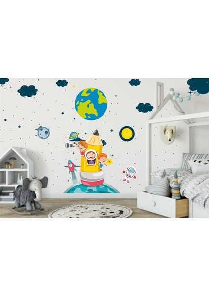 Çocuk ve bebek odası renkli duvar sticker seti, eğlenceli dekoratif aksesuarlar modelleri