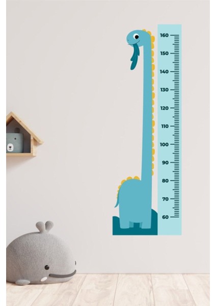 Renkli Dinozor Figürlü Boy Ölçme Duvar Sticker, Eğlenceli ve Kullanışlı Tasarım