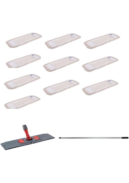 Tablet Palet Nemli Yedek Mop Takımı Seti 10 Ad 60 cm Nemli Mop + Katlanır Aparat + Metal Sap