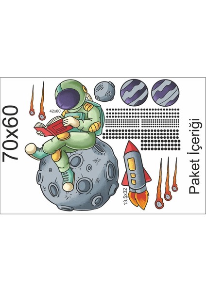 Çocuk odası renkli kitap okuma temalı duvar stickerı, eğlenceli ve canlı dekorasyon. modelleri