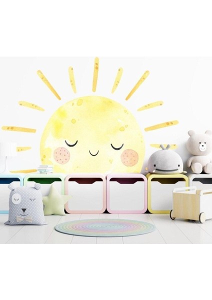 Renkli Güneş Duvar Stickerı, Çocuk ve Bebek Odaları İçin Neşeli Dekorasyon Parçası fiyatları
