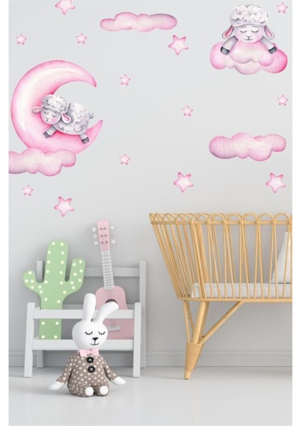 Renkli ve Eğlenceli Kız Çocuk Odası Duvar Stickeri, Bebek ve Çocuklar İçin Dekorasyon