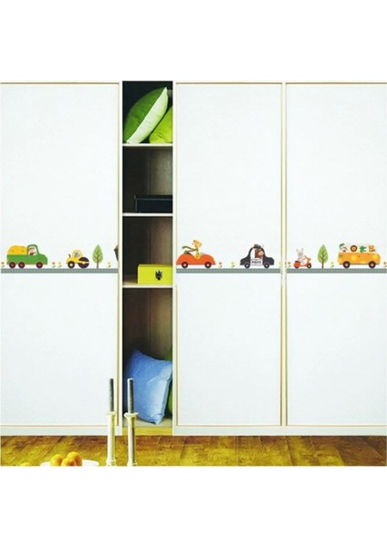 Renkli 3D çocuk odası araba karikatür duvar çıkartması, 5+ parça, çok renkli fiyatları