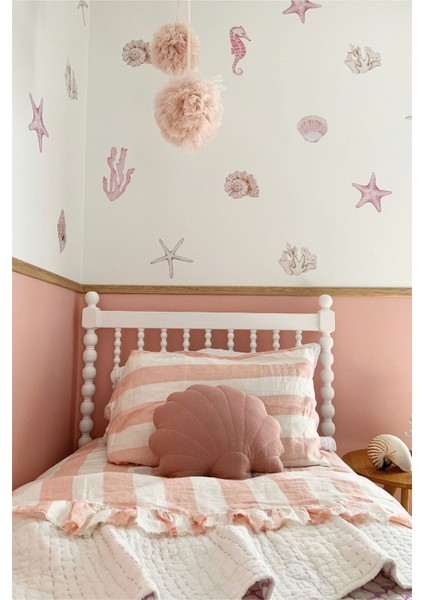 Rüya Okyanusu Çocuk Odası Duvar Stickerı, renkli ve eğlenceli dekor, sarı, düz desen