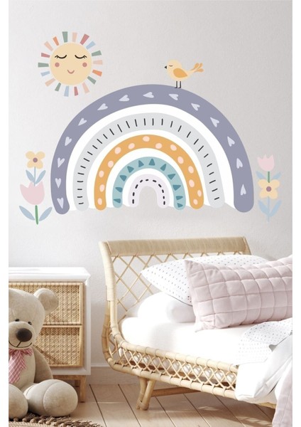 Renkli Masal Gökkuşağı Çocuk Odası Duvar Sticker, sevimli ve şık dekorasyon seçeneği modelleri