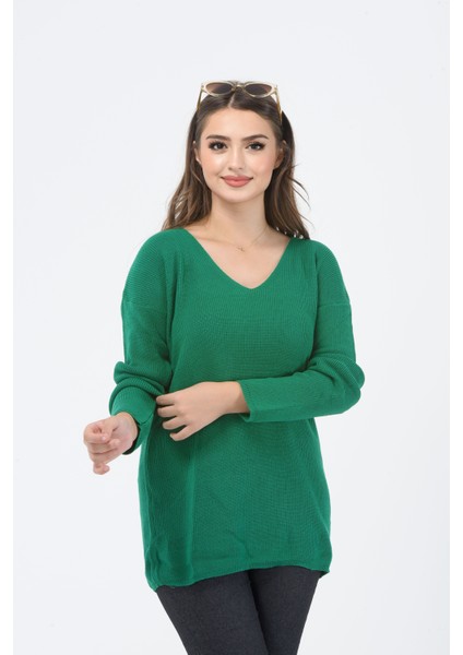 V Yaka Oversize Salaş Kesim Triko