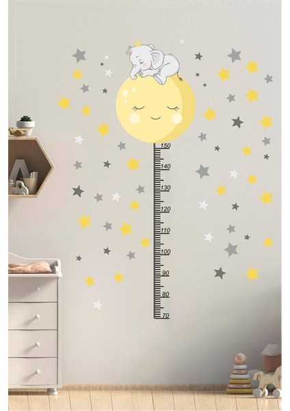 Renkli ve sevimli duvar sticker seti, çocuk odası dekorasyonu için eğlenceli parça